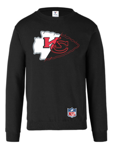 Sudadera Nfl Chiefs Modelo 2 Sin Capucha Cuello Redondo