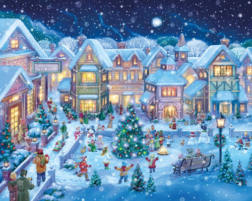 Holiday Plaza De La Aldea Navidad Jigsaw Puzzle (1000pieza P