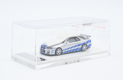 Auto Escala 1/64 Skyline Gtr R34 Fast & Furious Ca646305-1 Color Gris