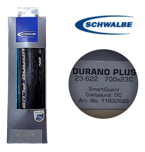 Imagem 1 de 2 de Pneu Schwalbe Durano Plus S-guard 700x23 Dobravel Pto