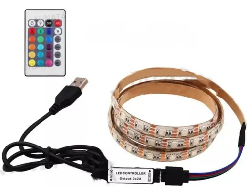 comprar Cinta Led Usb Rgb 5050 5v 1 Metro Secuencial Control Luz Tv