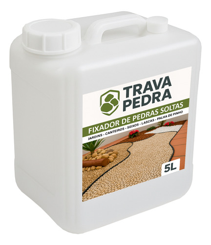 Fixador De Pedras Soltas 5l - Trava Pedra De Jardim E Britas