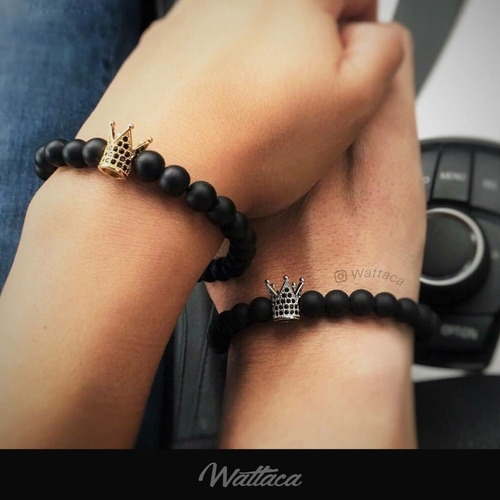 Pulseras Para Parejas King And Queen Black Golden | Wattaca