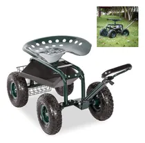 Comprar Asiento De Carrito De Jardín Con Ruedas Y Bandeja Kinbor