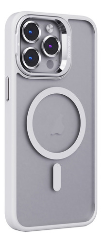 Funda Con Soporte De Lente Blanca Para iPhone 15 Pro