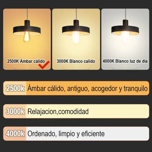 Foco Cálido 6pcs Focos Bombillas Luces Para Hogar Vintage Blanco Cálido
