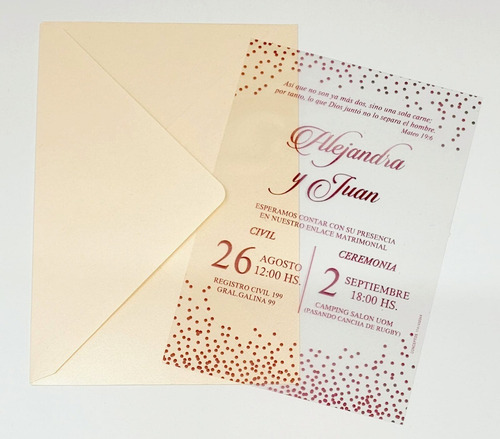 Tarjeta Invitación Transparente De Acetato Casamieto X60