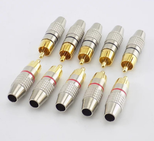 Conector Rca  24k. 8 Und (4 Rojos Y 4 Negros)