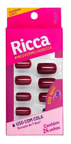 Unhas Ricca Vermelho Seda