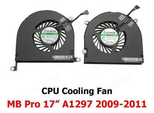 Fan Cooler Laptop Apple Left+right Par A1297 Macbook Pro 17