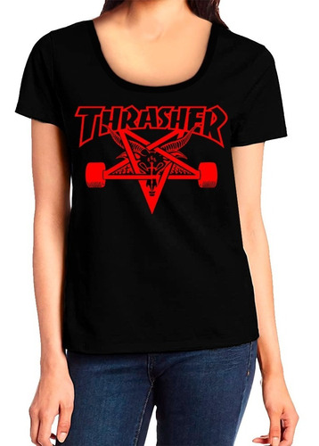 Remeras Thrasher Magazine Mujer Skate Logo 2