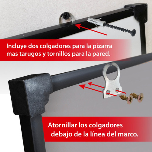 Pizarra Blanca 80x120cm Premium + 2 Marcadores + Borrador