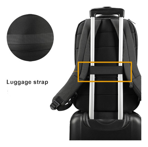 Mochila Tigernu Ejecutiva Para Notebook Negro/gris T-b3621b