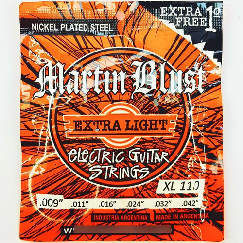 Imagen 4 de 7 de Encordado Guitarra Electrica Martin Blust 009 Xl110 +1 Extra