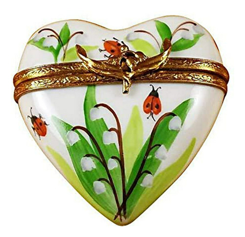 Caja De Limoges Con Corazón De Lirio Del Valle