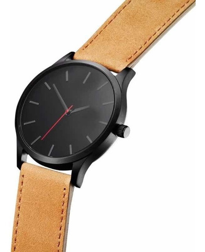 Reloj De Cuero Marrón Minimalista Clasico