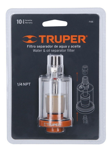 Imagen 2 de 7 de Filtro Trampa Separador De Agua Y Aceite Fise 1/4 Truper