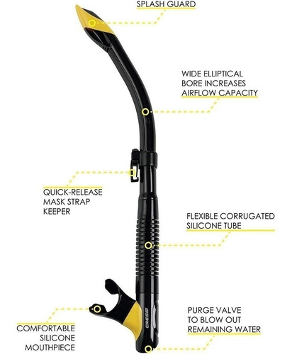 Combo Cressi Visor Ranger Tao Para Buceo Negro / Amarillo