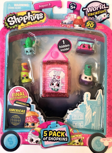 Lote 5 Sets Shopkins World Vacation Americas - Lote B (Usado)