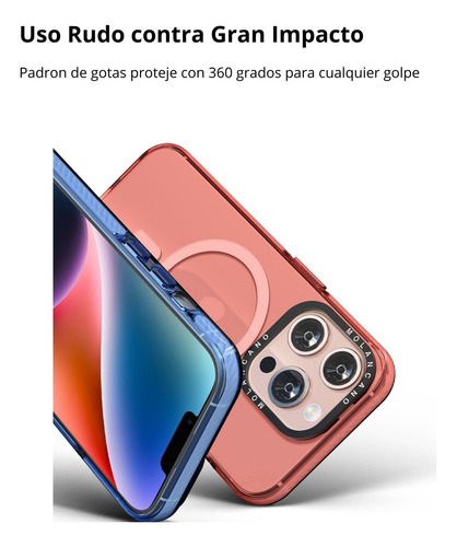 Funda Uso Rudo Rainbow Magsafe Diseño Para iPhone 12 Pro Max