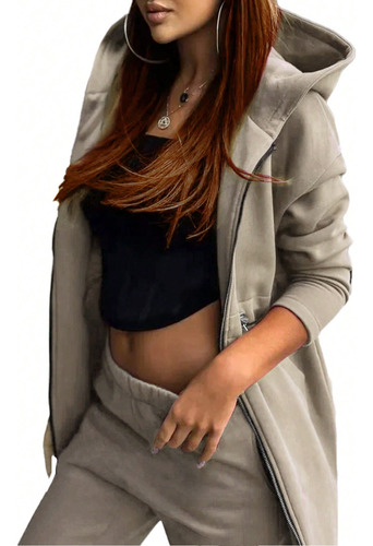 Conjunto De Sudadera Y Pantalón Largo Con Cremallera Fronta
