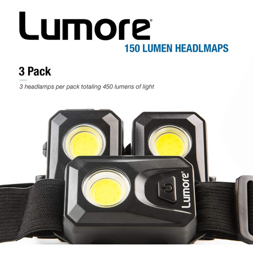 Paquete De 3 Faros Delanteros 150 Lúmenes Tres Modos