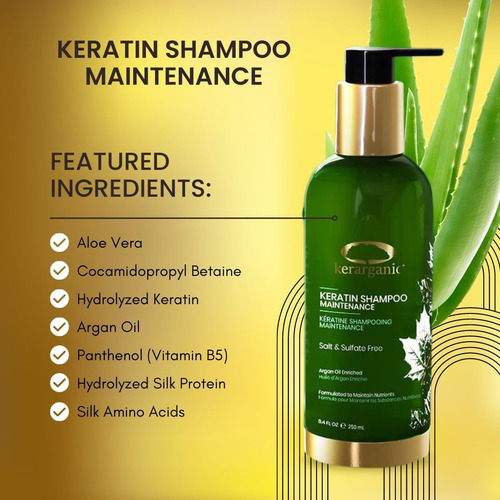 Kerarganic Keratin Shampoo Mantenimiento + Acondicionador