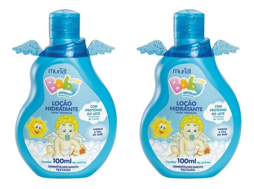  Hidratante Muriel Baby 100ml Azul Kit 2un