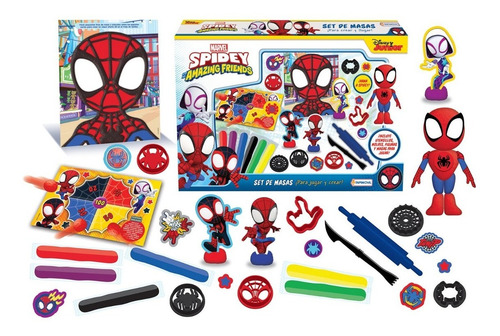 Imagen 4 de 7 de Set De Arte C/masas Accesorios Spiderman Hombre Araña Spidey