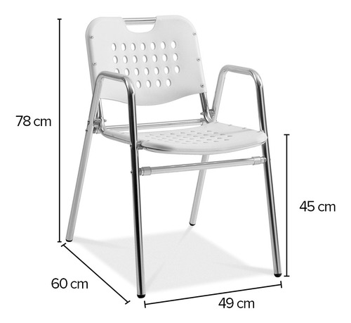 Silla Granada Asiento Y Respaldo Polipropileno Blanco Durex