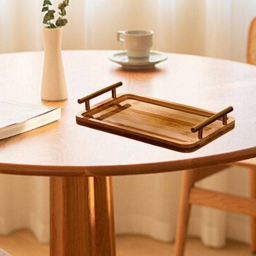 Bandeja De Madera Para Servir Con Asas, Bandeja Rectangular