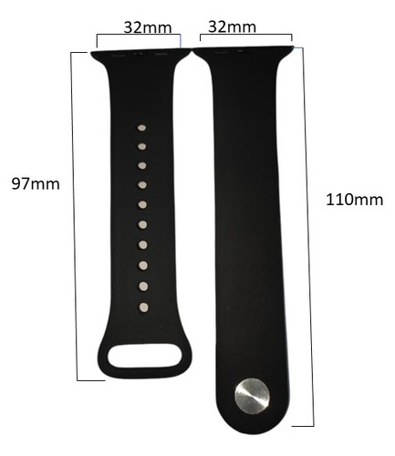 Correa Botón Compatible Iwatch Apple Watch 38/40/41mm Negro