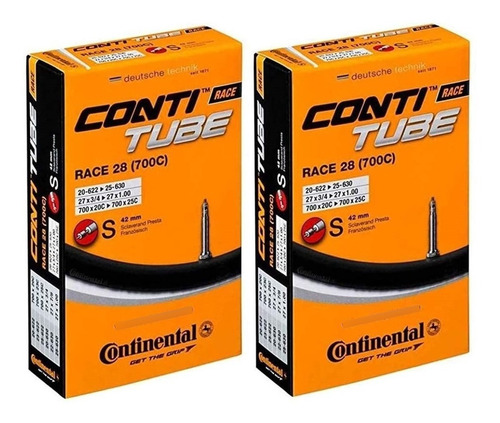 2 X Continental Cámara Race 28 700x20-25c Sv 42mm