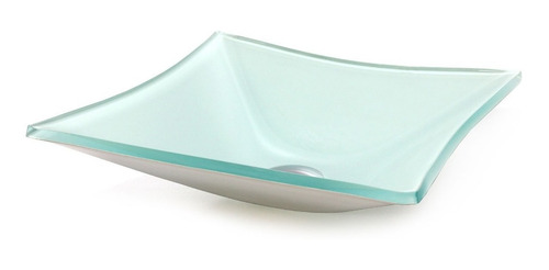 Kit Lavatório De Vidro 48x35cm - Marmo Branco - Sup. Branco Branco Brilhante
