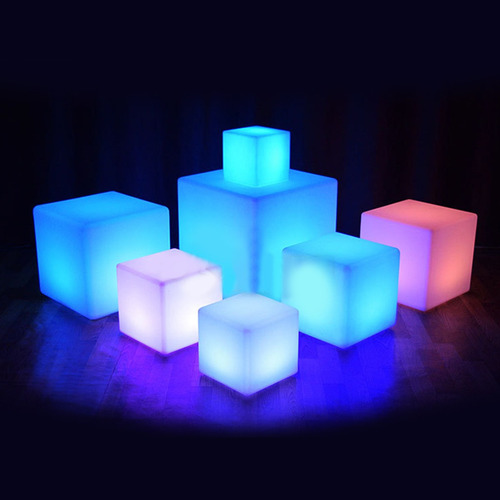 Taburete Bar Ktv Cubo Luminoso 15x15x15cm