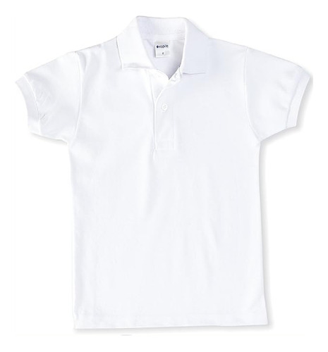 Camiseta Tipo Polo Colegial Blanca Adulto Algodón 220g