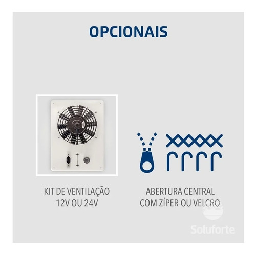 Divisória Térmica Bau Frigorífico Cortina Com Kit Ventilação