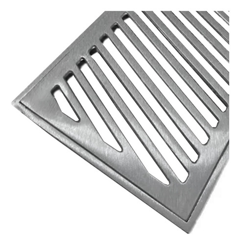 Grelha Diagonal P Ralo Com Caixilho 15x50cm - Prime Alumínio