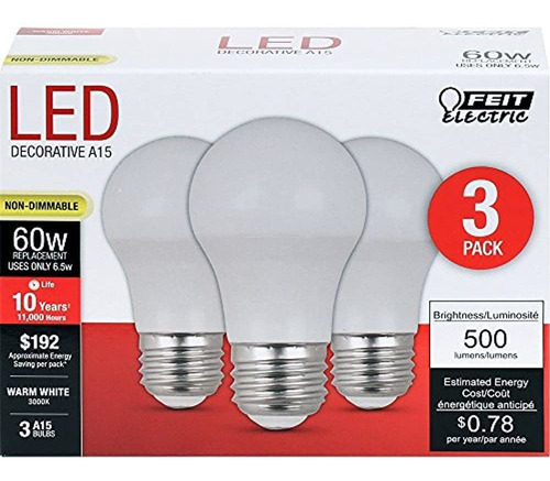 Feit Electric A156010kled3 60w Equivalente Shelada não regulável