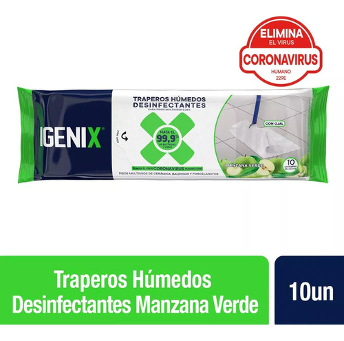 Traperos Humedo Pisos Naranja Citru Desinfectante Igenix 10u