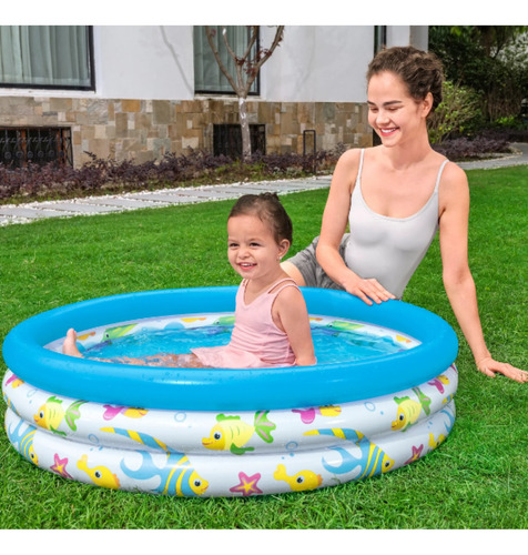 Piscina Inflable Redonda Niños Marino 102cm Bestway