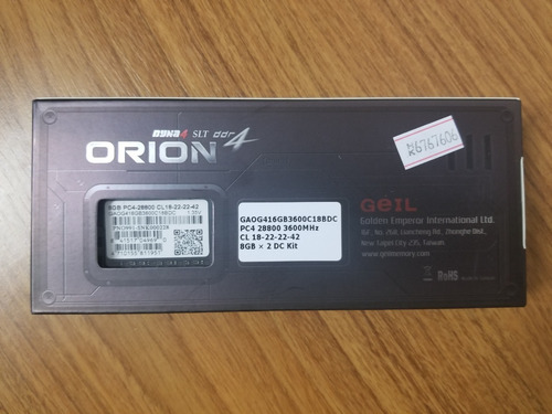Imagem 3 de 6 de Geil Orion Dram Ddr4 3600 Mhz (pc4-28800) 16 Gb (8gb X 2)