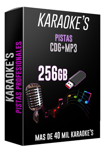 Memoria Usb 256gb Con Karaoke Profesional, Pistas.