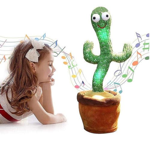 Juguete De Cactus Bailar Iluminoso Cantar Voz Repetir Tiktok