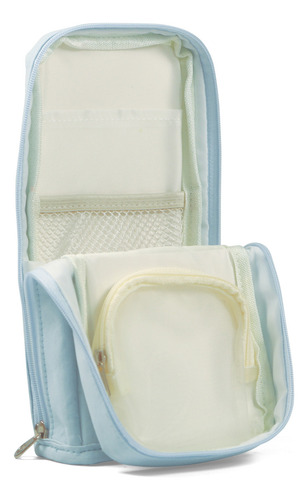 Cartuchera Plegable Rectangular Vertical Tela Be Authentic Color Celeste