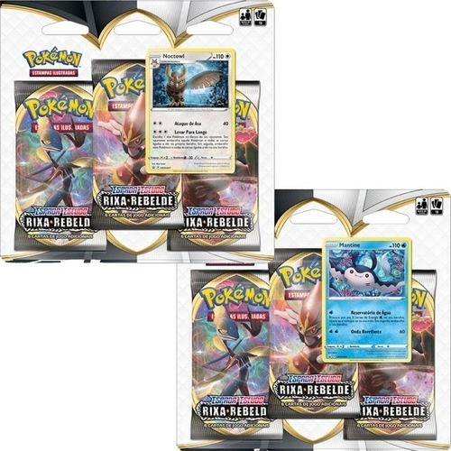 Kit Triple Pack Carta Pokemon Noctowl Mantine Espada Escudo