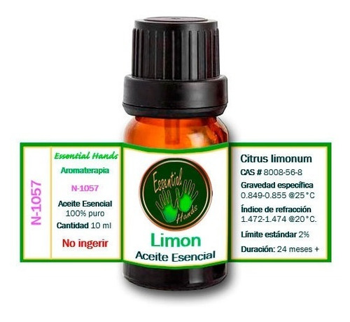 Imagen 1 de 1 de Limón 10 Ml - Aceite Esencial - Aromaterapia