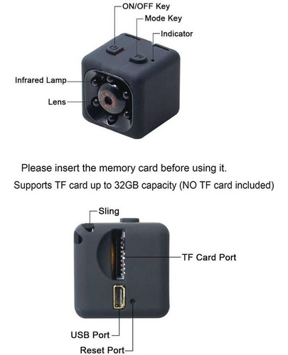Cámaras Espía Ocultas, Mini Cámara Espía 1080p Con Audio Y V