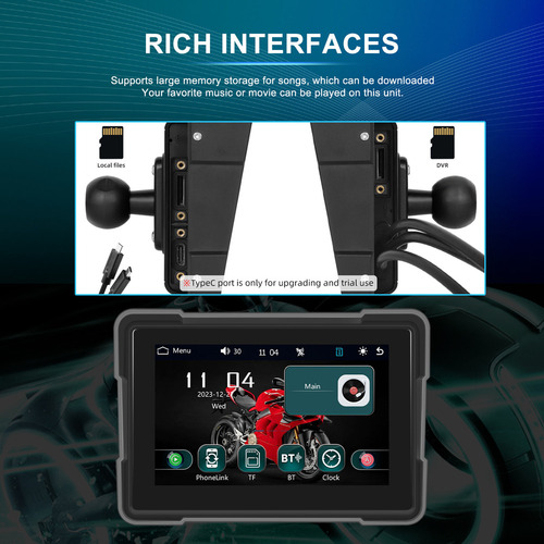 Zk Car Player Carplay/auto Ip67 De 5 Pulgadas Con Dos