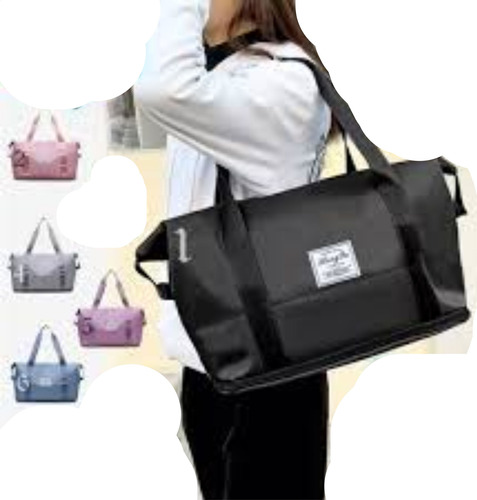Mochila Bolso Impermeable Extensible 3 En 1 Para Viajes Negro